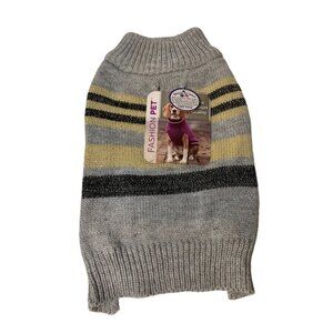 Small Fashion Pet Striped Gray Sweater Dog 10"-14" New
